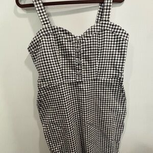 Black and White Gingham Mini Dress